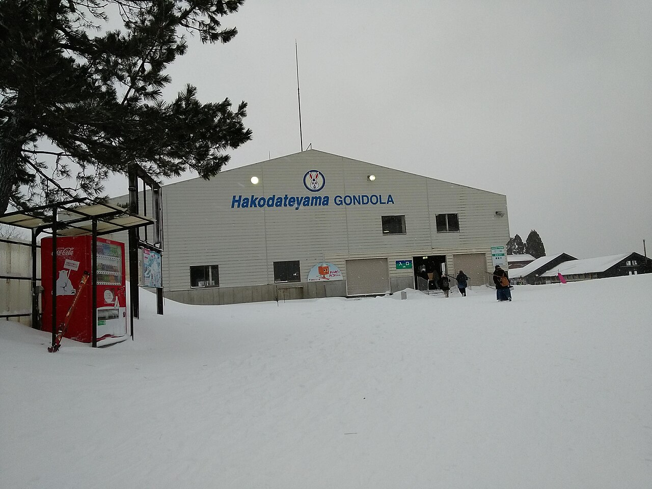 箱館山スキー場の雪の山とゲレンデ